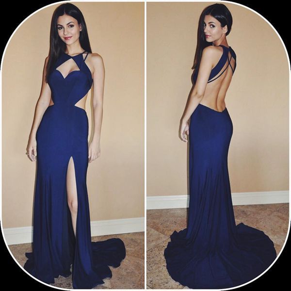 Elegant Burgundy Mermaid Long Prom Dress UKes UK Front Split