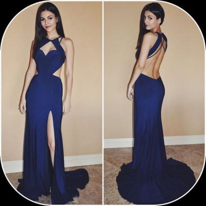 Elegant Burgundy Mermaid Long Prom Dress UKes UK Front Split