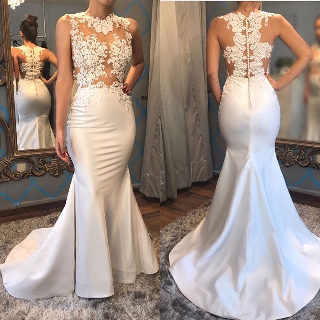 Gorgeous Sleeveless Mermaid Appliques Evening Dress UK