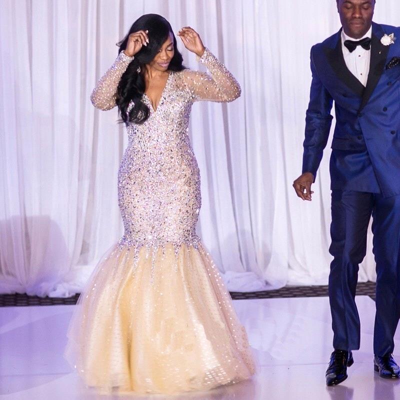 Stunning Long Sleeve Beadss Evening Dress Sexy Mermaid Plus Size-27Dress.co.uk