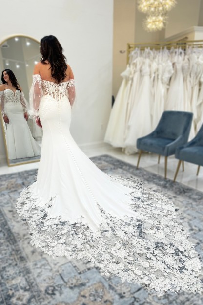 Beautiful Sweetheart Appliques Lace Mermaid Wedding Dresses