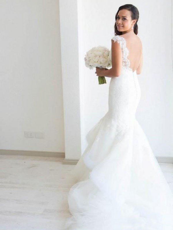 Straps Sleeveless Sexy Mermaid Organza Wedding Dresses UK