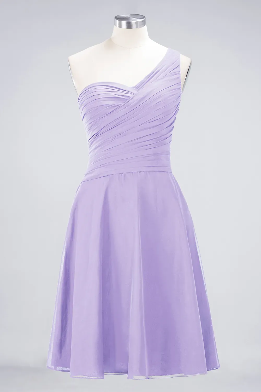 Sexy A-line Flowy One-Shoulder Sweetheart Sleeveless Short length Bridesmaid Dress UK UK with Ruffles