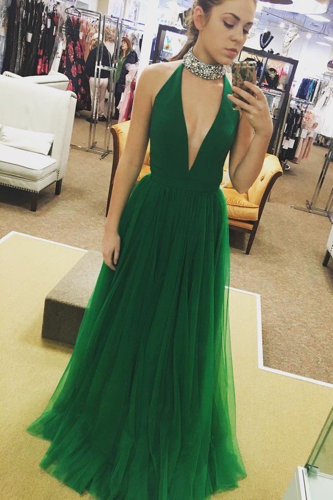 Sexy Crystal Halter Prom Dress UKes UK Sheer Sleeveless Evening Dress UKes UK