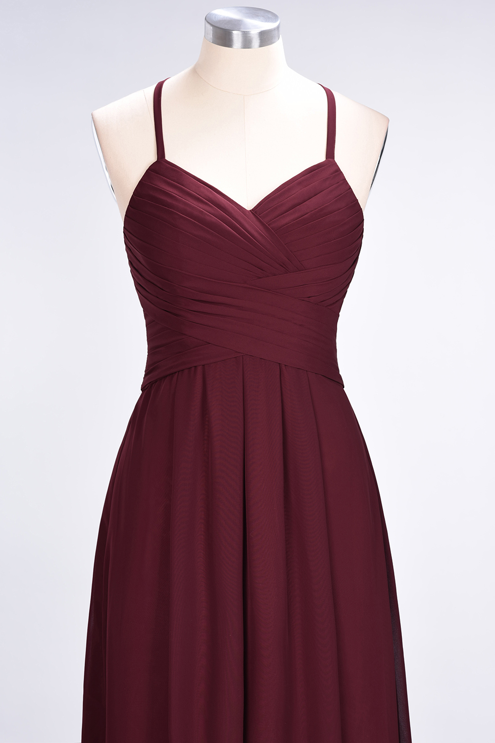 Sexy A-line Flowy Halter Alluring V-neck Sleeveless Floor-Length Bridesmaid Dress UK UK with Ruffles