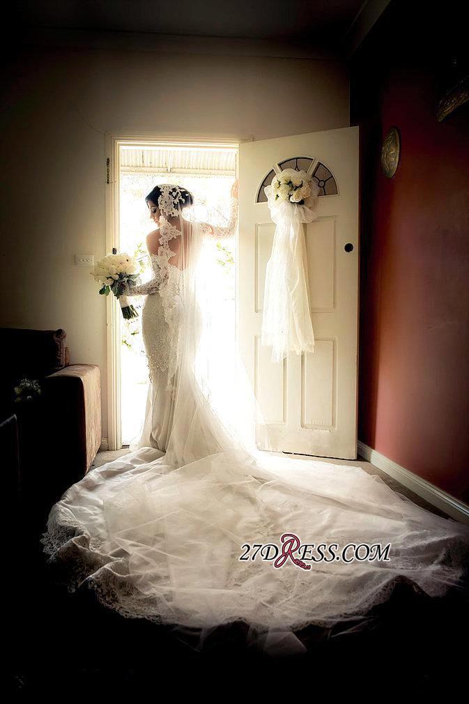 Lace Zipper Pearls Gorgeous Sweetheart Sexy Mermaid Wedding Dress