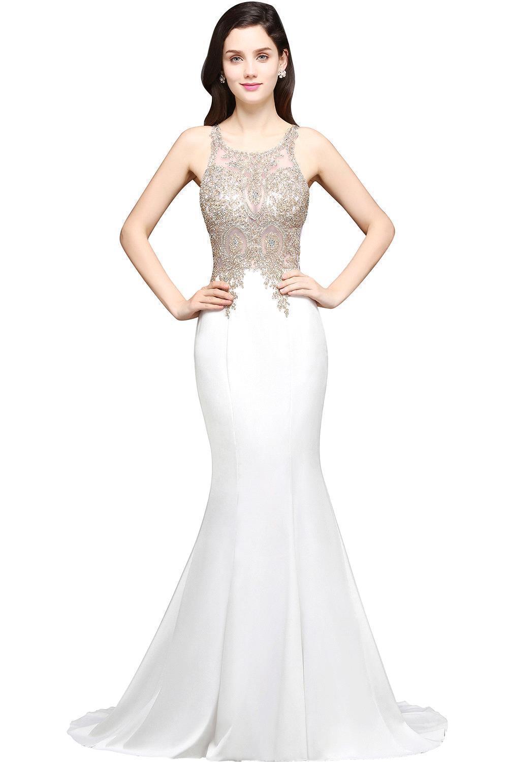 AVERIE | Mermaid Scoop Chiffon Elegant Prom Dress With Appliques