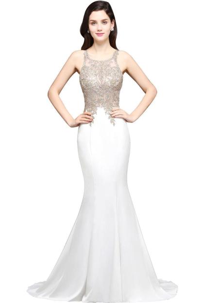 AVERIE | Mermaid Scoop Chiffon Elegant Prom Dress With Appliques