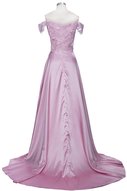 Split Lace Long Sexy Floor-Length Off-the-Shoulder Evening Dress UK