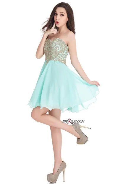 Sexy Short Mini Sweetheart Appliques Homecoming Dress UKes UK
