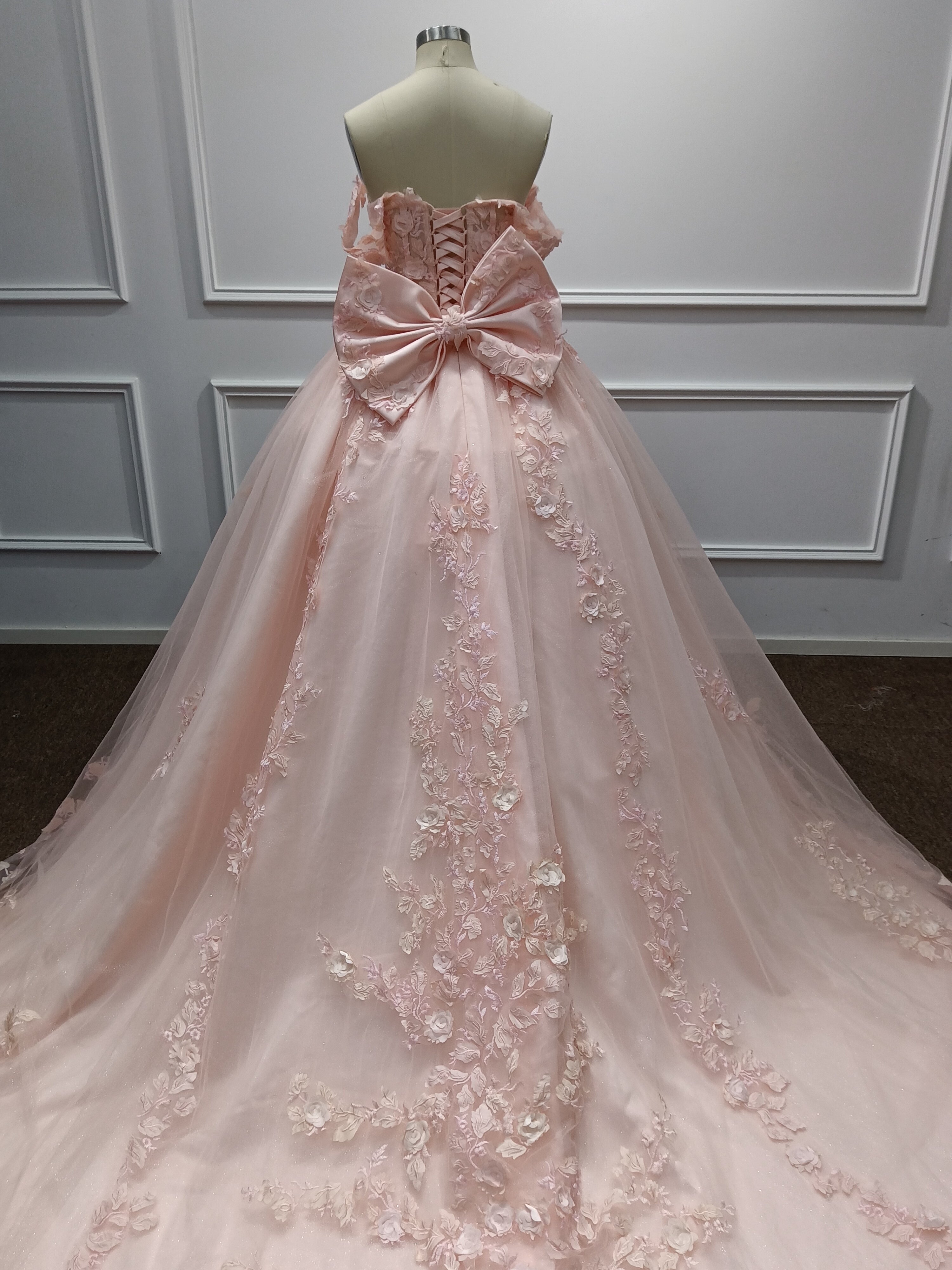 Off-the-Shoulder Tulle A-Line Evening Dresses with Applique