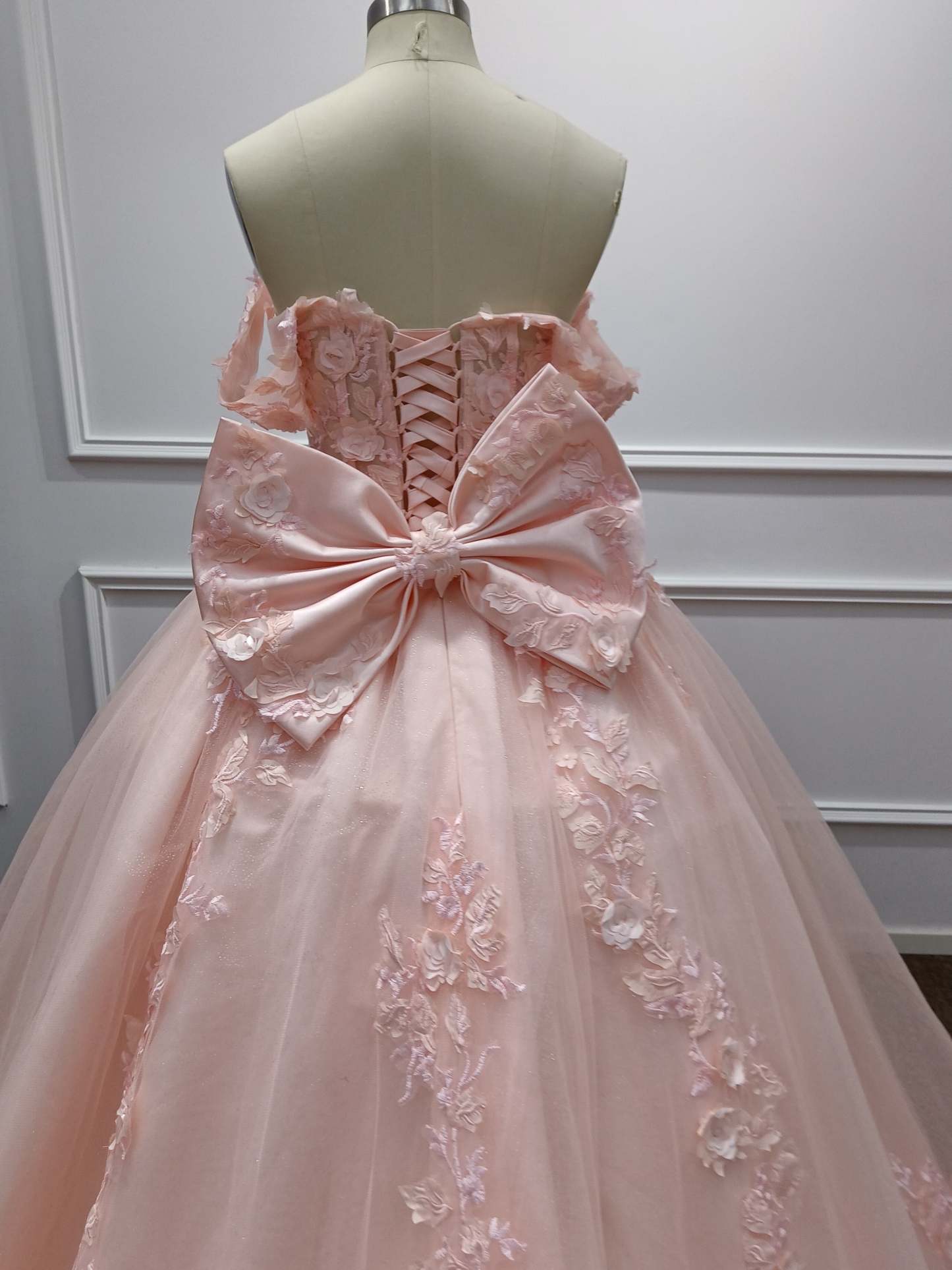 Off-the-Shoulder Tulle A-Line Evening Dresses with Applique