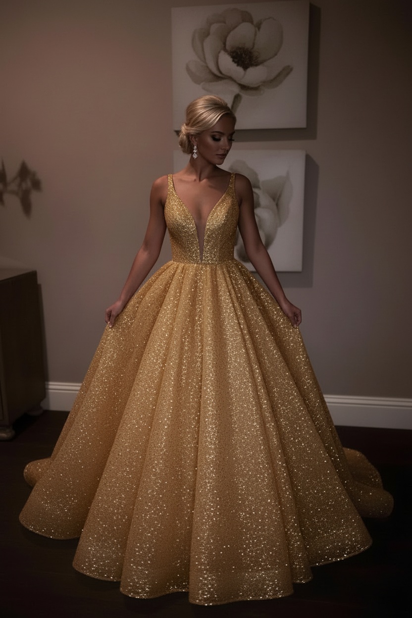 Sparkly Sequins Prom Dress UK | Backless White A-Line Evening Gowns