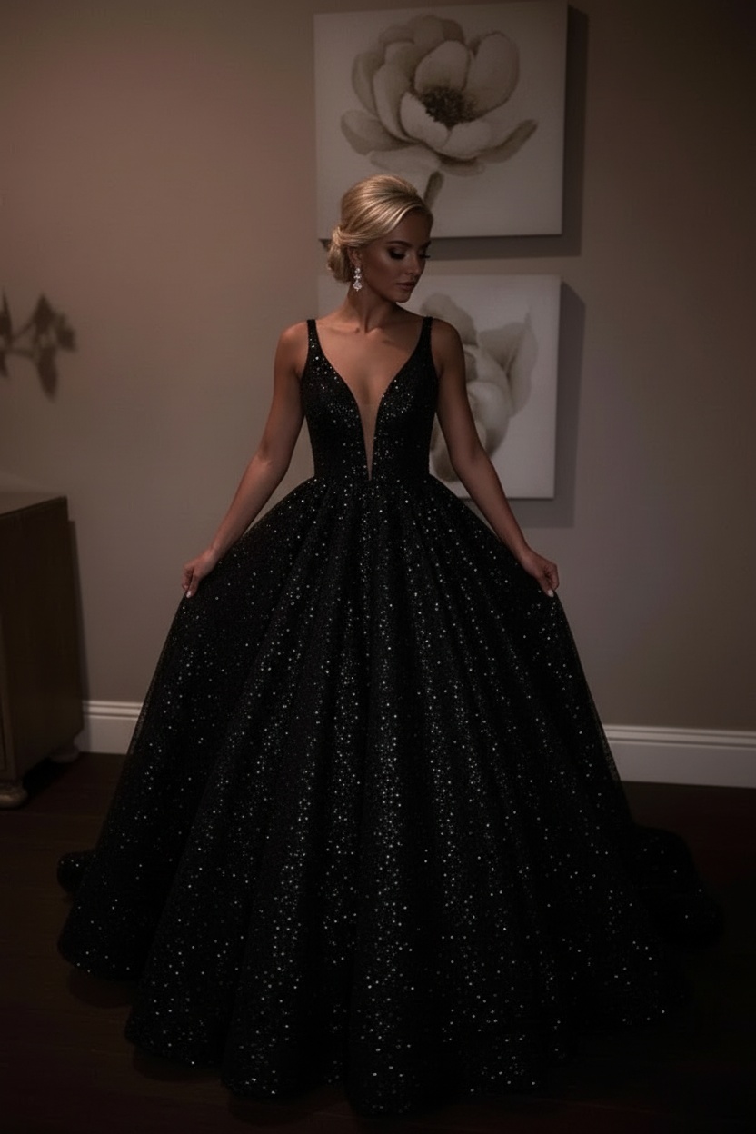 Sparkly Sequins Prom Dress UK | Backless White A-Line Evening Gowns