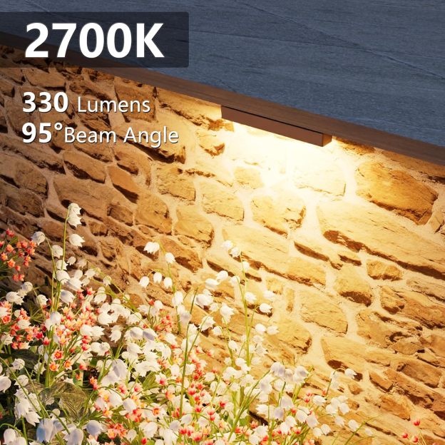 VOLISUN 8 Pack 7 Inch Retaining Wall Lights, Waterproof LED Hardscape Lighting, Cuttable Low Voltage Landscape Lighting, 12V Paver Lights, 3W Outdoor Step Lights, 2700K Soft White, ETL