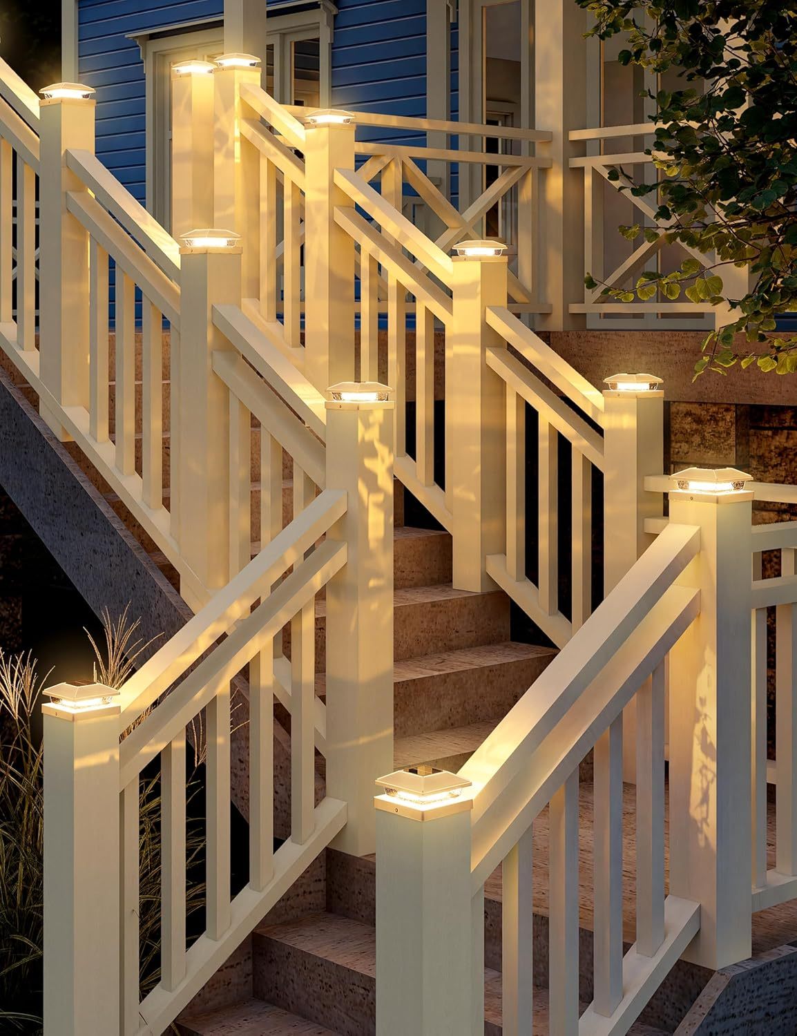 VOLISUN 4x4 Solar Post Cap Light 12pack,Solar Fence - Cap Lights Outdoor Waterproof for Wooden/Vinyl Post, Deck Post Cap Light Solar Powered with Warm White for Garden/Patio/Porch