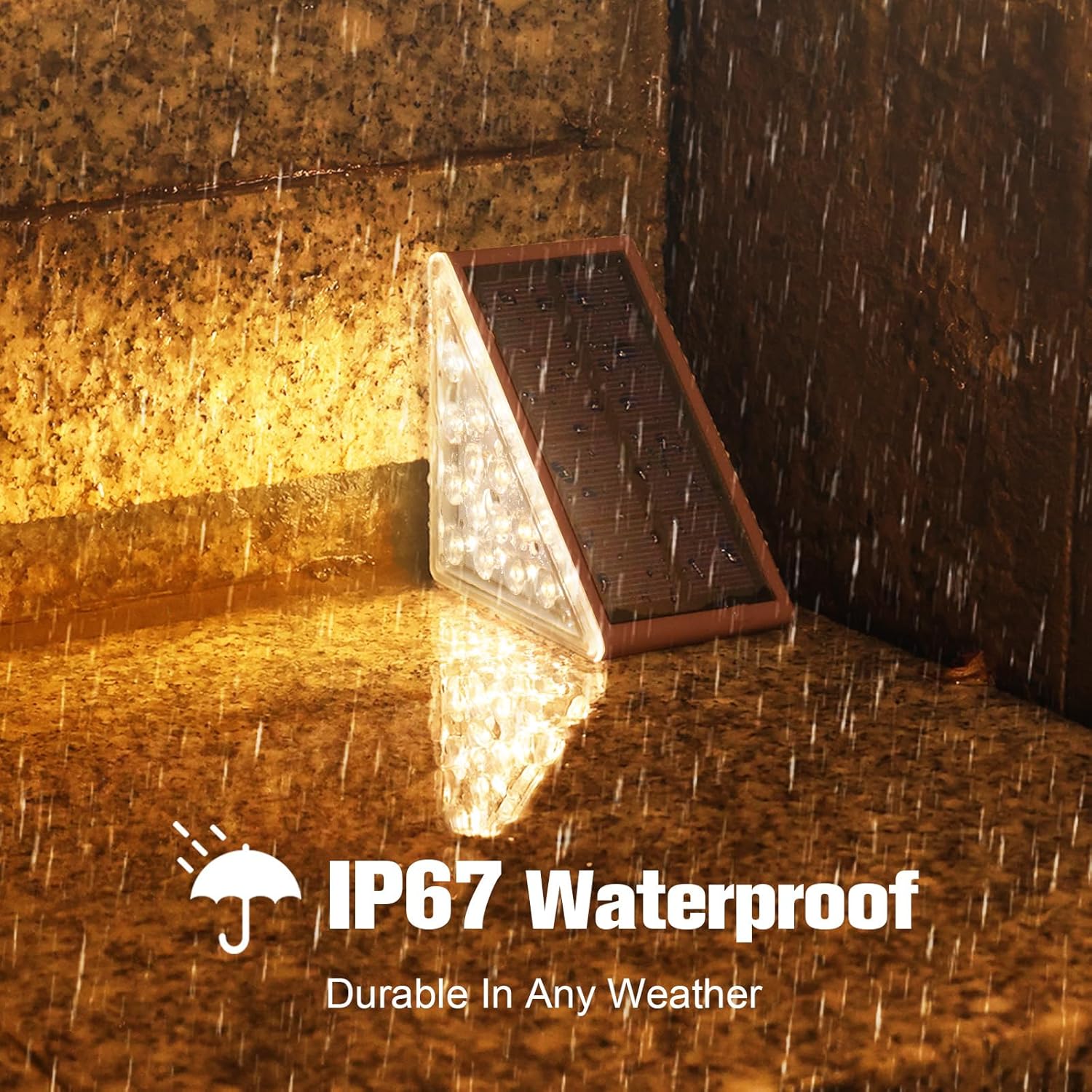 VOLISUN Solar Step Lights Outdoor Waterproof, LED Outdoor Stair Lights, Solar Step Light for Outside, Deck Light Decor for Stair,Front Porch and Patio(Brown,6 Pack)