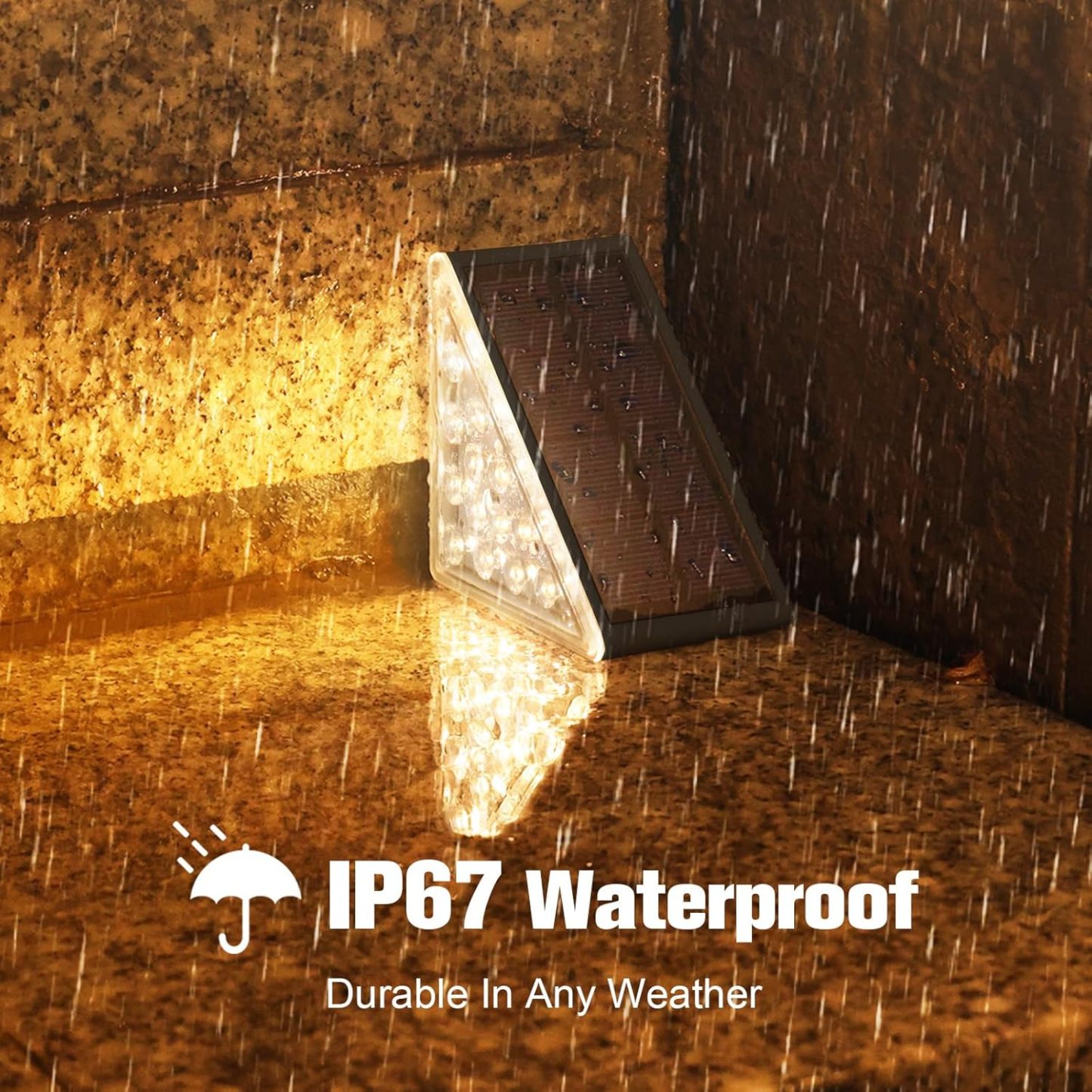 VOLISUN Solar Step Lights for Outside, Solar Stair Lights Outdoor Waterproof IP67, LED Outdoor Step Light, 80 Lumen, Deck Light for Outside Step, Front Porch and Patio(Black,12 Pack)