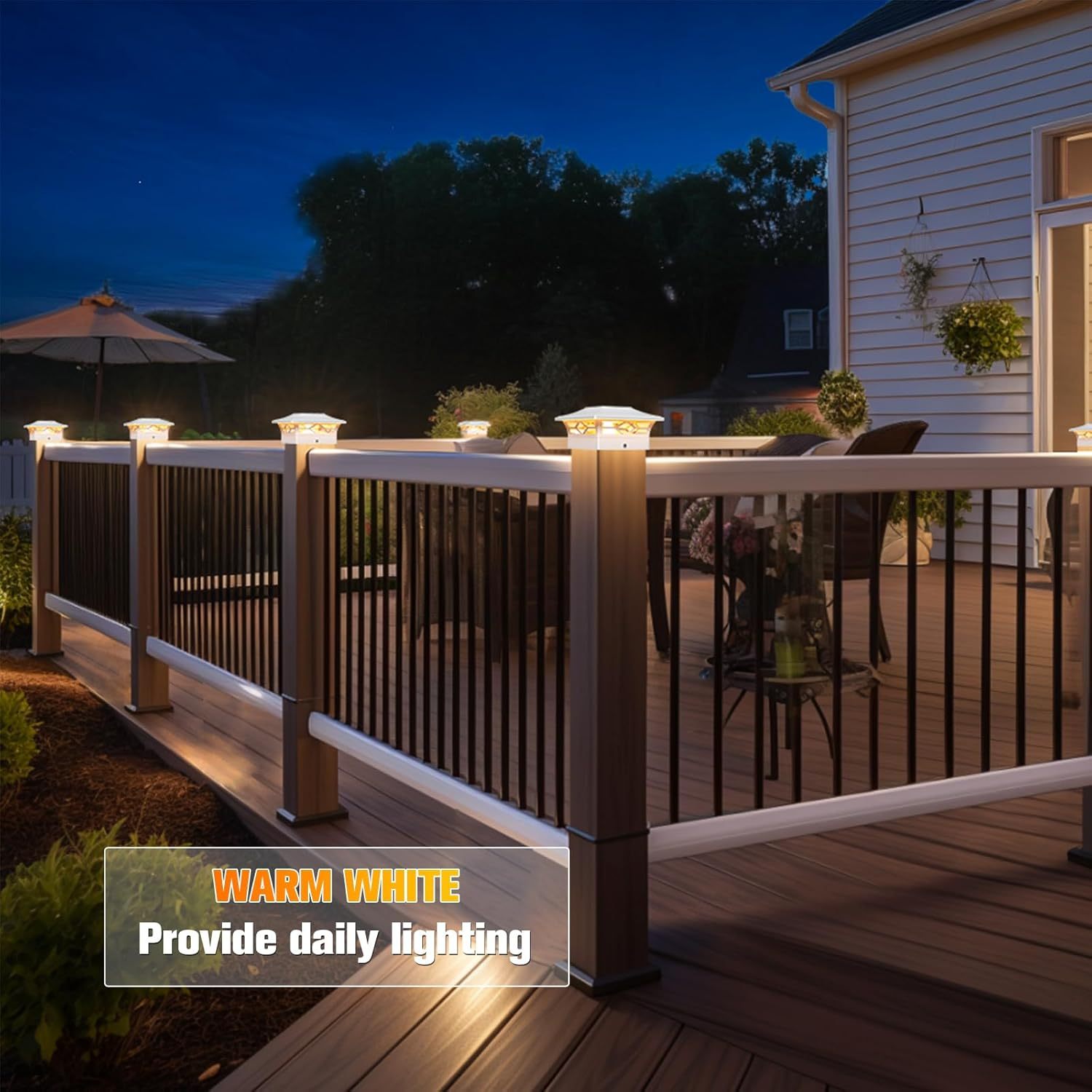 VOLISUN Solar Post Cap Light Outdoor Waterproof: RGB Color Changing - Solar Fence Cap Flashing Lights for 4x4 5x5 6x6 Wooden Vinyl Post