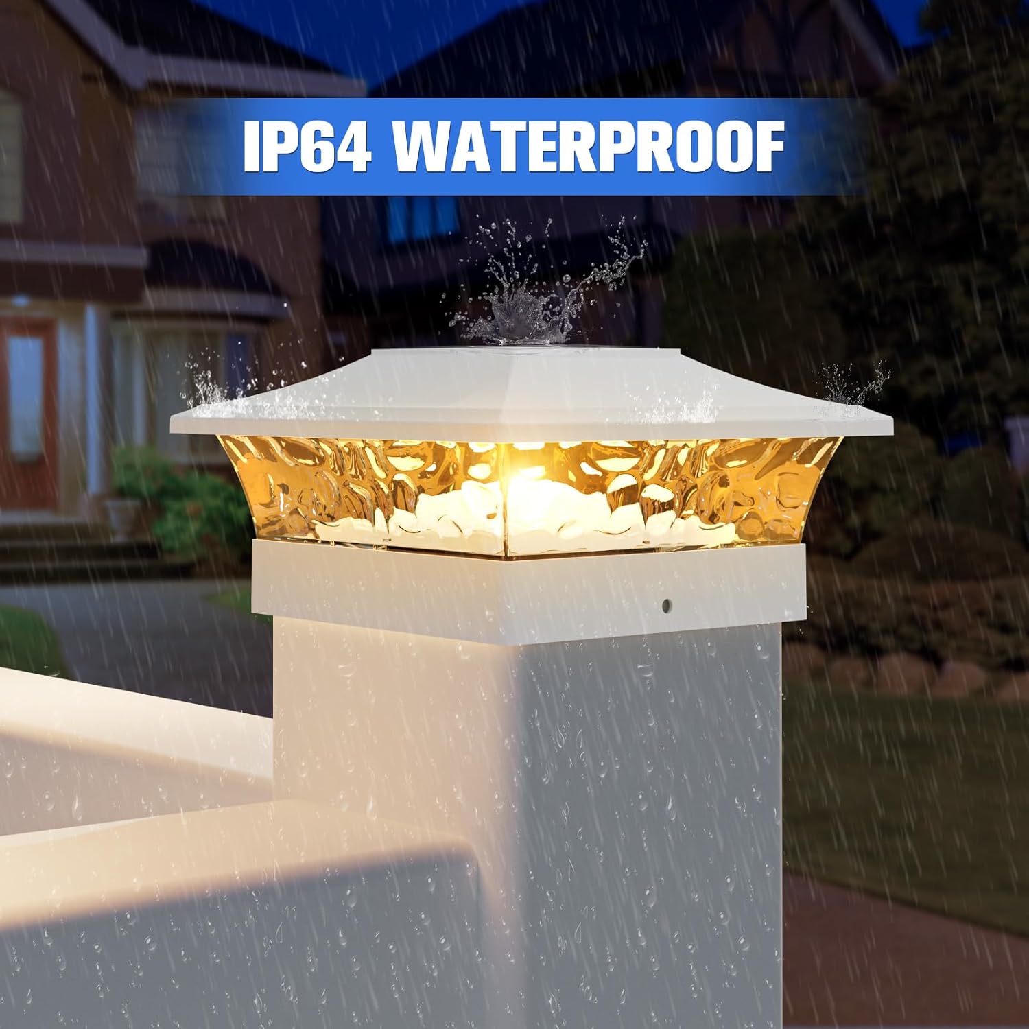 VOLISUN Solar Post Cap Light : RGB Color Changing - Fence Post Lights Solar Outdoor Waterproof for 4x4 x5 x6 WoodenVinyl Post