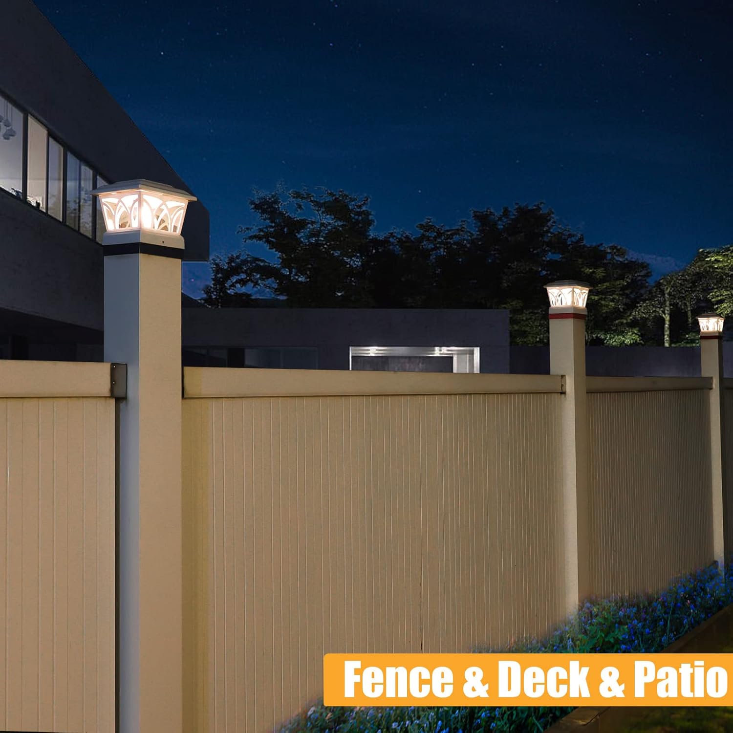 VOLISUN Solar Post Cap Lights Outdoor, with Edison LED Bulbs, 2 Brightness Setting, Fence Post Lights Solar Powered for Garden Fence Deck Mailbox Yard Porch, Fits 4x4 6x6 Posts
