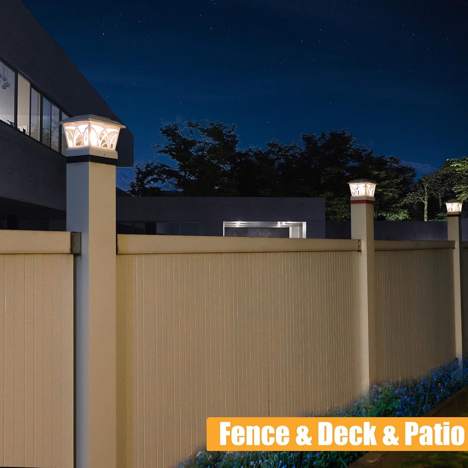 VOLISUN Solar Post Cap Lights Outdoor, with Edison LED Bulbs, 2 Brightness Setting, Fence Post Lights Solar Powered for Garden Fence Deck Mailbox Yard Porch, Fits 4x4 6x6 Posts
