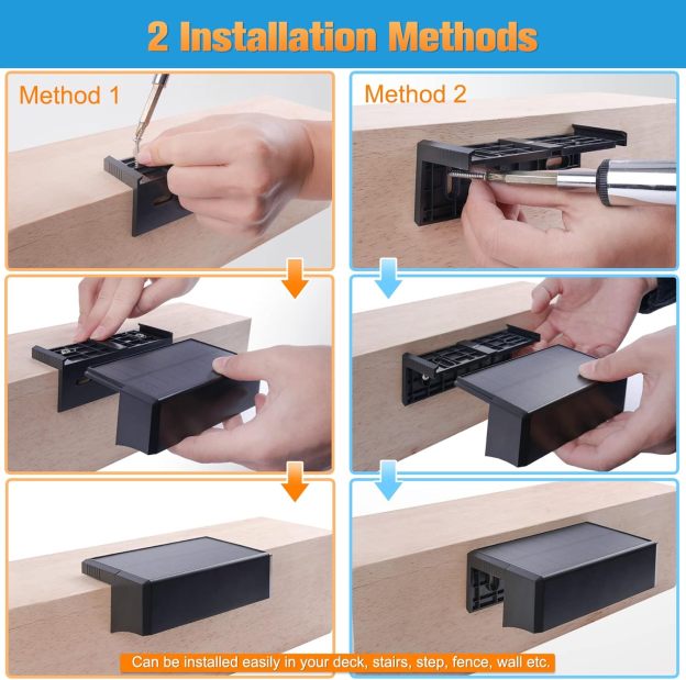 VOLISUN 1800mAh Outdoor Solar Fence Lights - Waterproof LED Color Glow for Step, Railing, Wall, Stairs