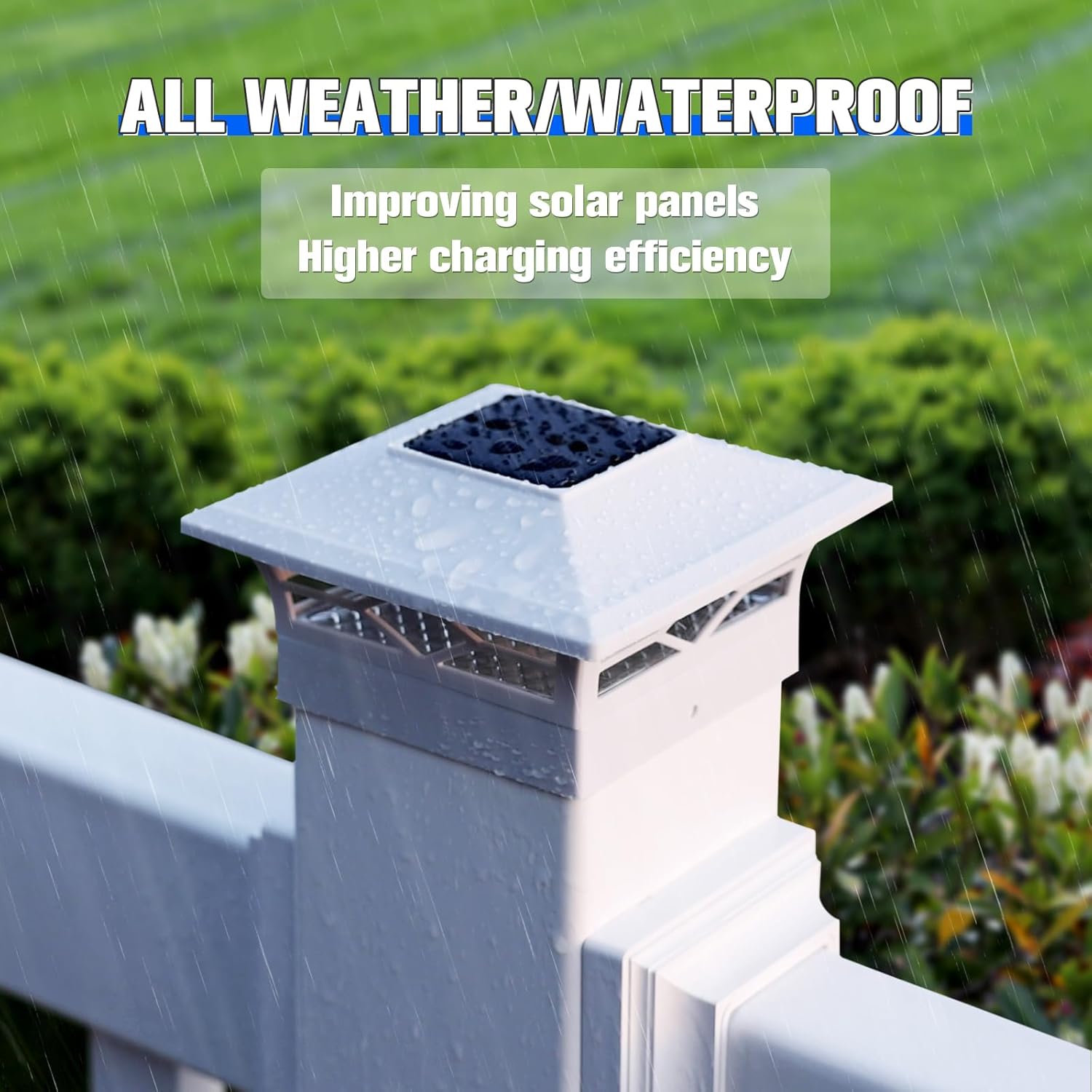 VOLISUN Solar Post Cap Light Outdoor Waterproof: RGB Color Changing - Solar Fence Cap Flashing Lights for 4x4 5x5 6x6 Wooden Vinyl Post