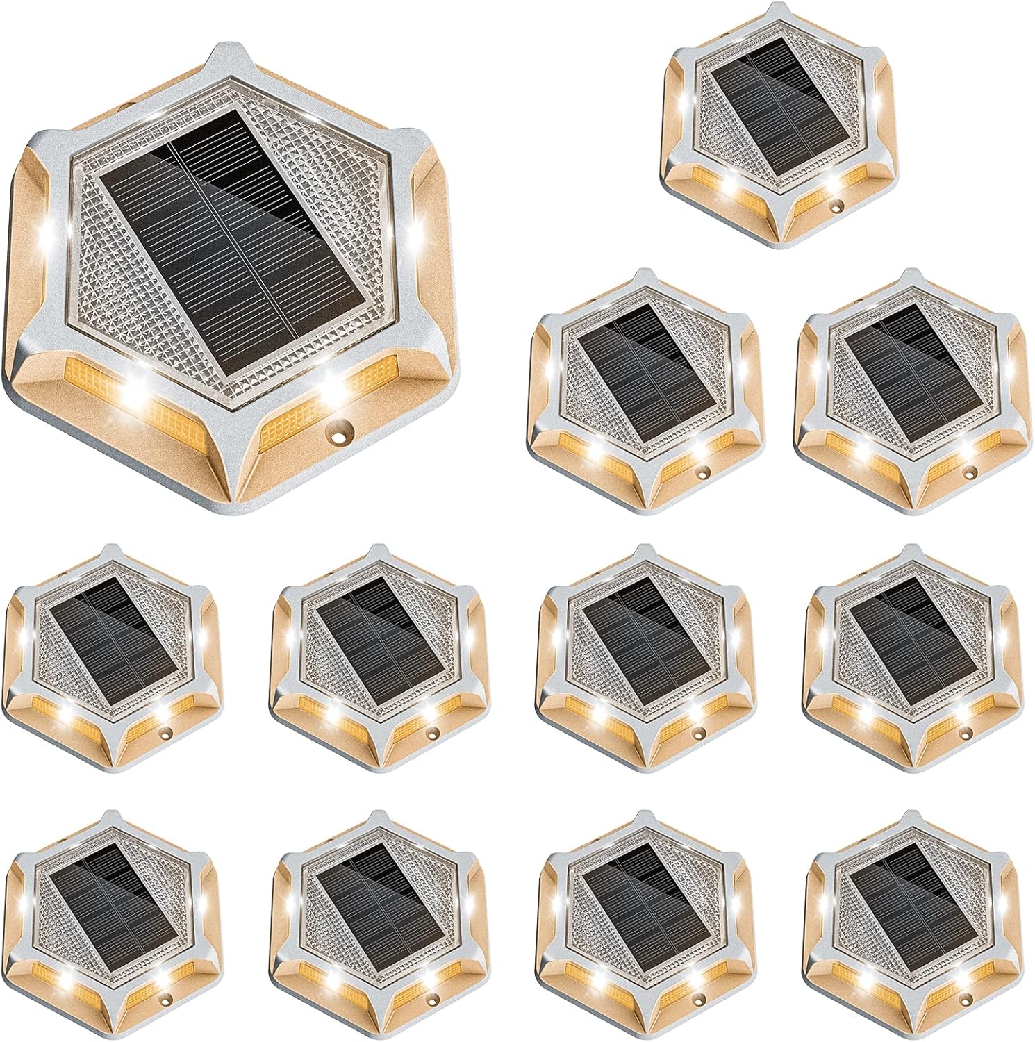 VOLISUN Solar Driveway Lights Dock Outdooor Waterproof Marker Lights, 