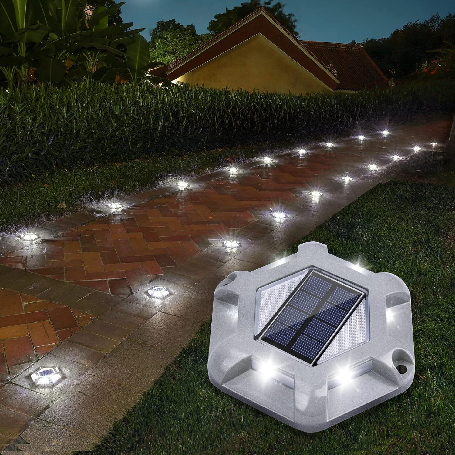 VOLISUN Solar Deck Lights, Waterproof 1200mAh Wireless Outdoor LED Alu