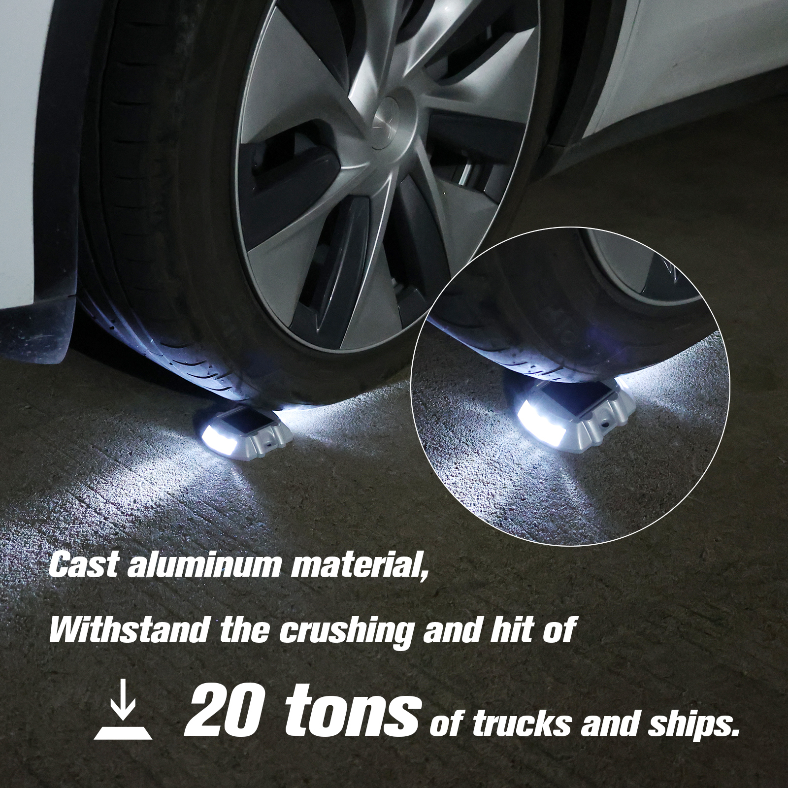 VOLISUN Solar Deck Lights, 16-Pack Led IP67 Waterproof Outdoor Warning Step Lights for Driveway, Sidewalk, Garden Pathway, Yard (White)