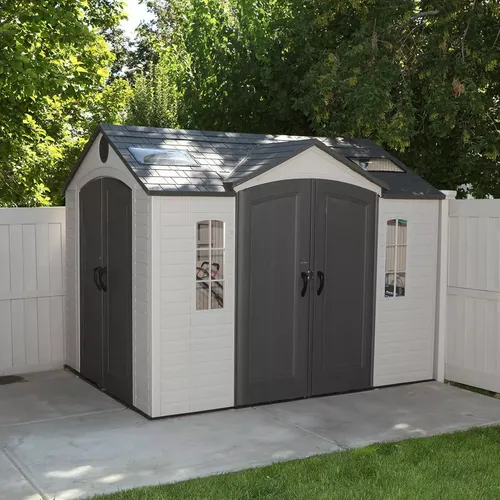 Lifetime Gran Cobertizo 4 Puertas, Madera Moldada Msi