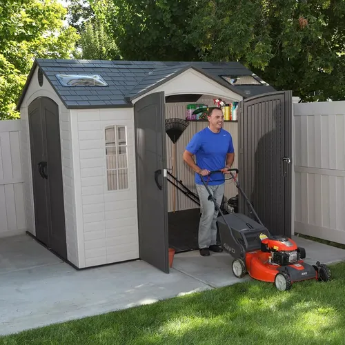 Lifetime Gran Cobertizo 4 Puertas, Madera Moldada Msi