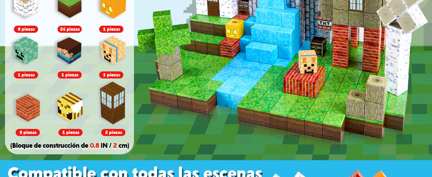 Bloques magnéticos, 100 Unidades, Bloques de construcción magnéticos