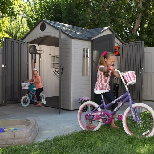 Lifetime Gran Cobertizo 4 Puertas, Madera Moldada Msi