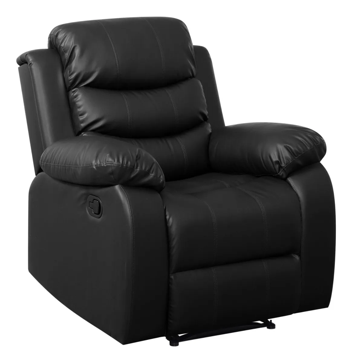 Sillon Reposet Reclinable Individual Tapizado En Simil Cuero Color Negro Diseño de la tela Moderno