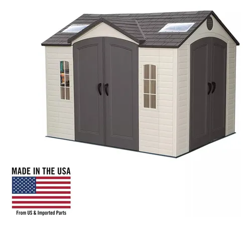 Lifetime Gran Cobertizo 4 Puertas, Madera Moldada Msi