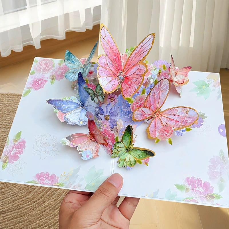 🦋 Vibrant 3D  Butterfly & Daisy Pop-Up Greeting Card