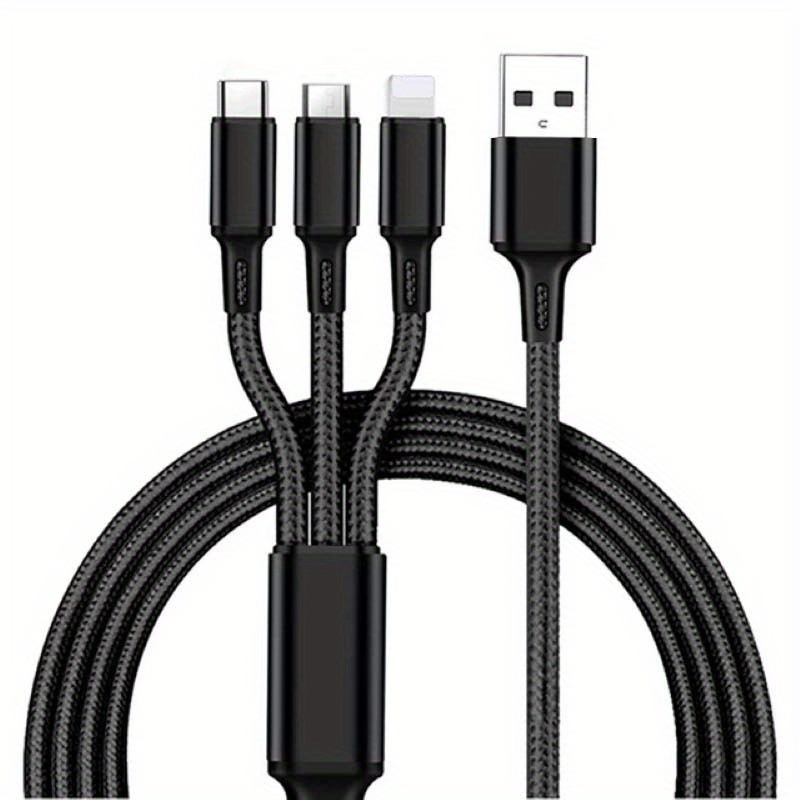 3 In 1 Fast Charging Cord Cable Charge For IPhone Android Micro USB Type C Charger Cable Multi Usb Port Multiple Usb Charging Cord