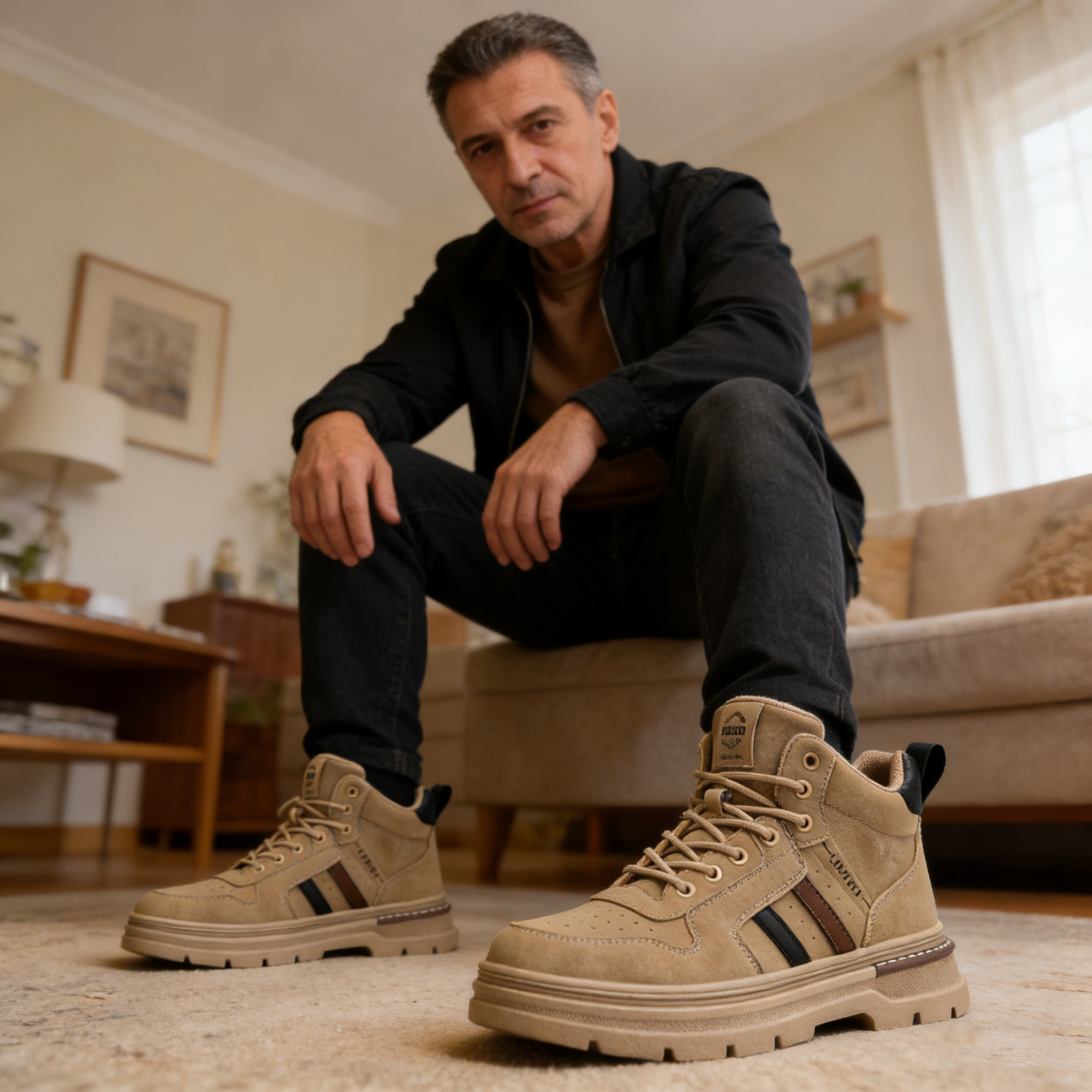 【🎁Ofertă limitată】Pantofi ortopedici ergonomici pentru bărbați, cusuți manual, confortabili la mers, ameliorează durerea✅