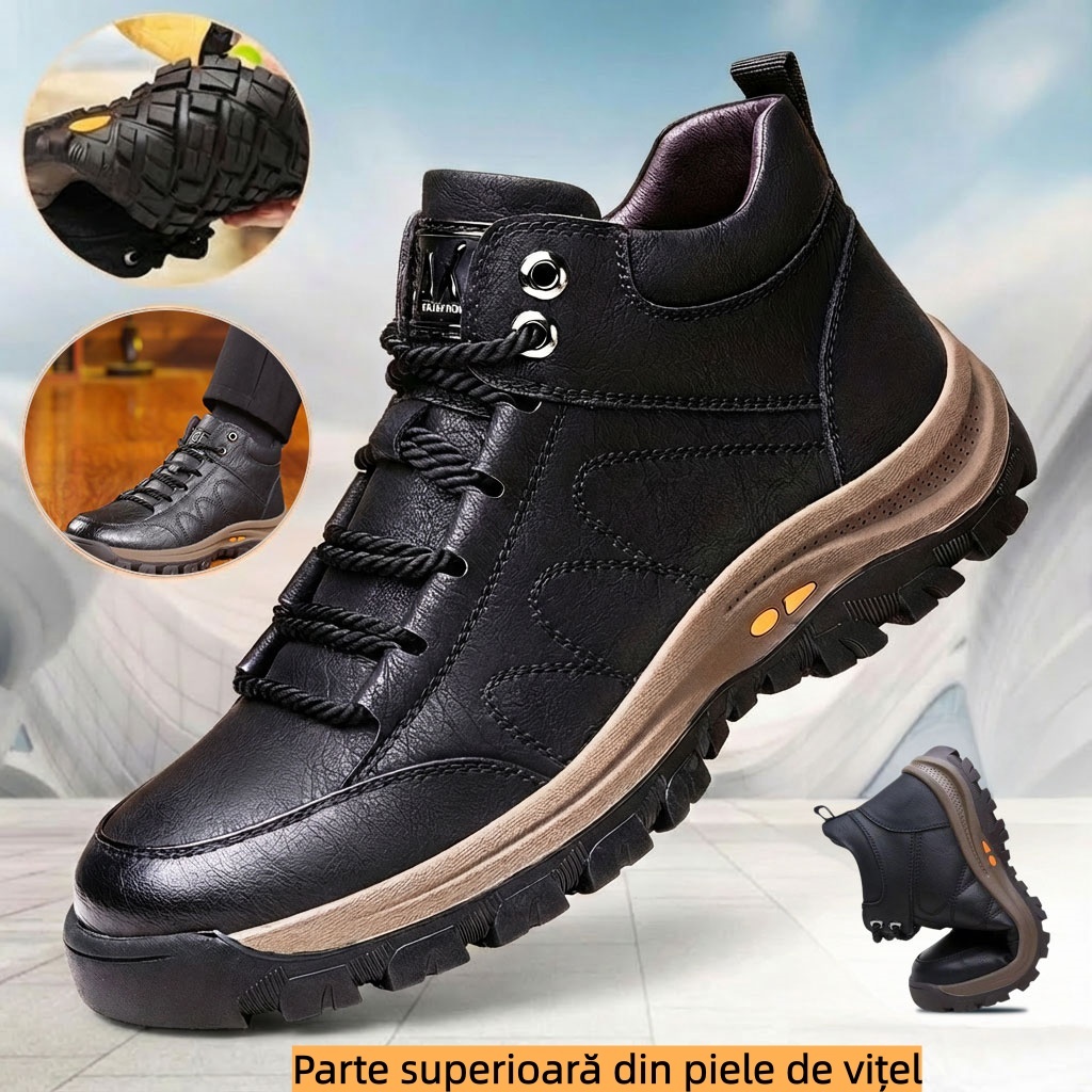 【🎁Ofertă limitată】Fabricat din piele de vițel australiană 🐂 Impermeabil și antiderapant - Confortabil la mers ✅ Suport pentru arcul plantar - Ameliorează durerea de picior ✅