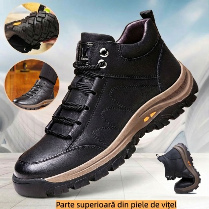 【🎁Ofertă limitată】Fabricat din piele de vițel australiană 🐂 Impermeabil și antiderapant - Confortabil la mers ✅ Suport pentru arcul plantar - Ameliorează durerea de picior ✅