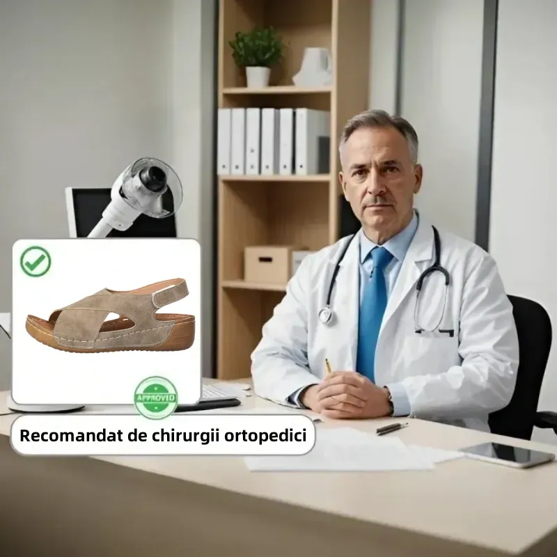 [🎁Jumătate de preț astăzi - nu ratați] Sandale ortopedice ergonomice - suport pentru arcul plantar, mers fără durere 👞 facilitează mersul