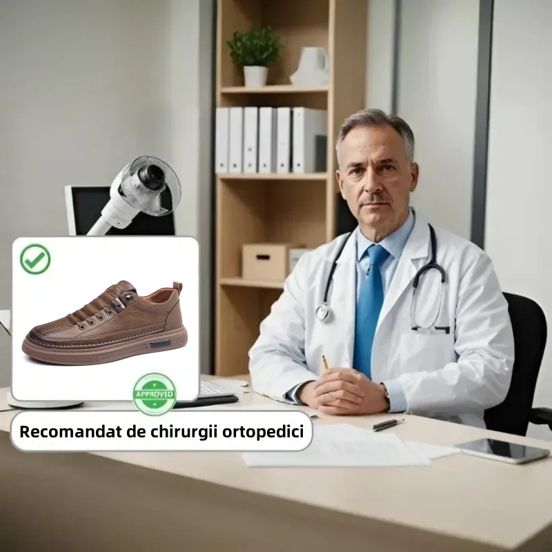 【🎉Ofertă limitată】 - Pantofi ortopedici din piele australiană autentică 👞 - Indispensabili pentru bărbați ✅ Suport pentru arcul plantar - Confortabili pentru mersul pe tot parcursul zilei ✅