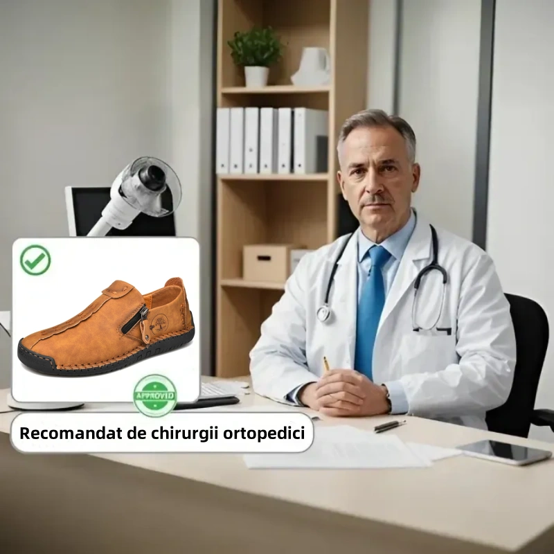 🔥Pantofi ortopedici bărbătești, confecționați din piele de vițel australiană👞cuși manual✅confortabili la mers, ameliorează durerea✅potriviți pentru diverse ținute