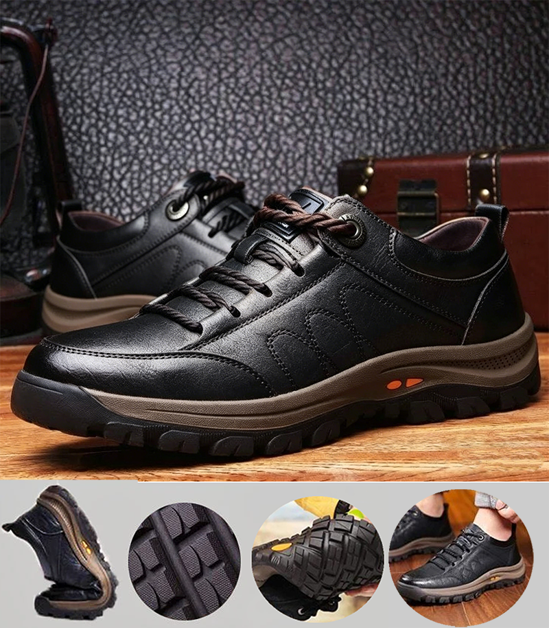 🎁 Pantofi ortopedici bărbătești, fabricați din piele de vițel australiană 🐂 Suport pentru arcada plantară - ameliorează durerea de picior ✅ Impermeabili și antiderapanți ✅