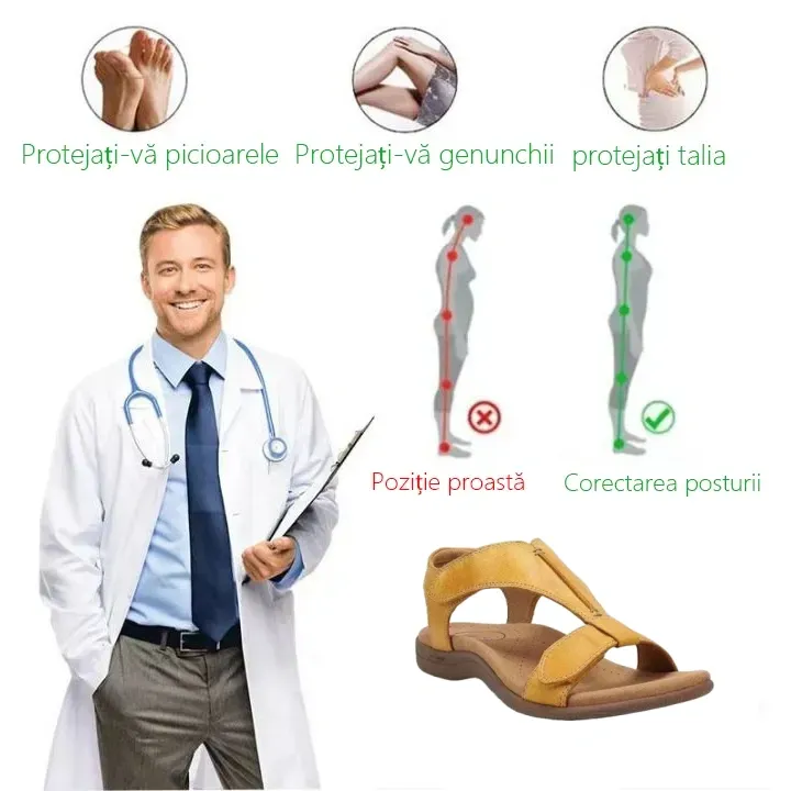 (⏰Reducerea de astăzi la jumătate de preț - se încheie în curând) Sandale ortopedice cu design ergonomic, cu suport pentru arc ✅ Mers confortabil și fără durere