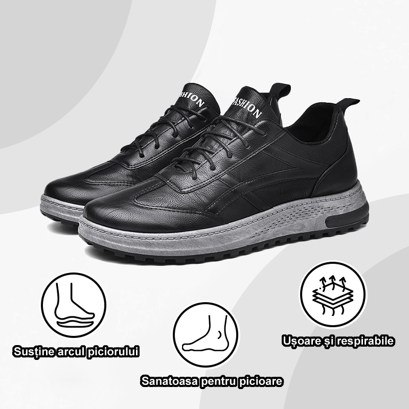(🔥Reducere pentru timp limitat de 50% - Se termină în curând) Pantofi ortopedici bărbați din piele naturală 👞Suport arc, postură corectă de mers