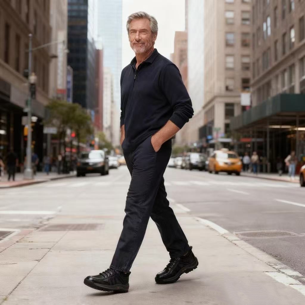 (🎉Reducerea de azi de 50%, se încheie în curând) 🐂 Pantofi ortopedici pentru bărbați din piele de vițel australian autentică 👞Cusuți manual, impermeabili și anti-alunecare ✅ Suport arc - mers confortabil