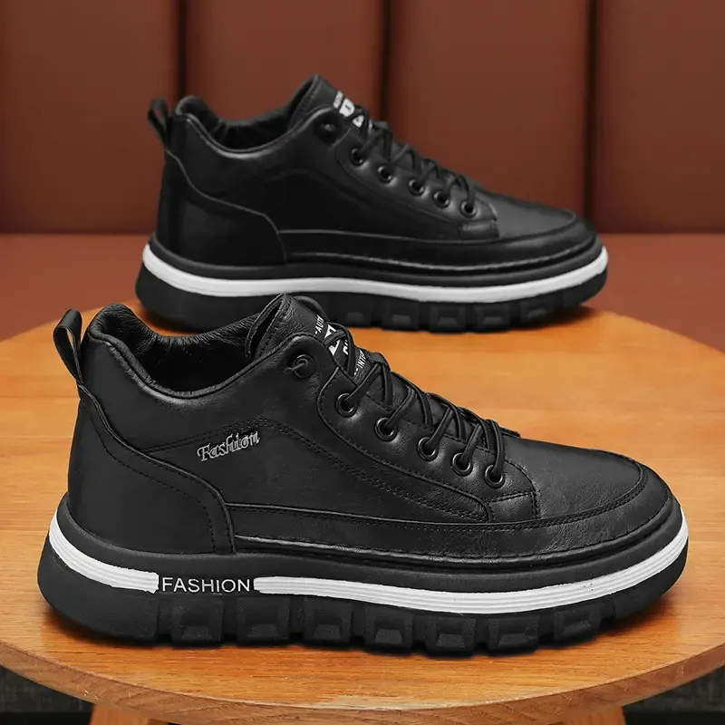 【39-44】 Pantofi casual pentru bărbați din piele, tălpi groase și anti-alunecare.